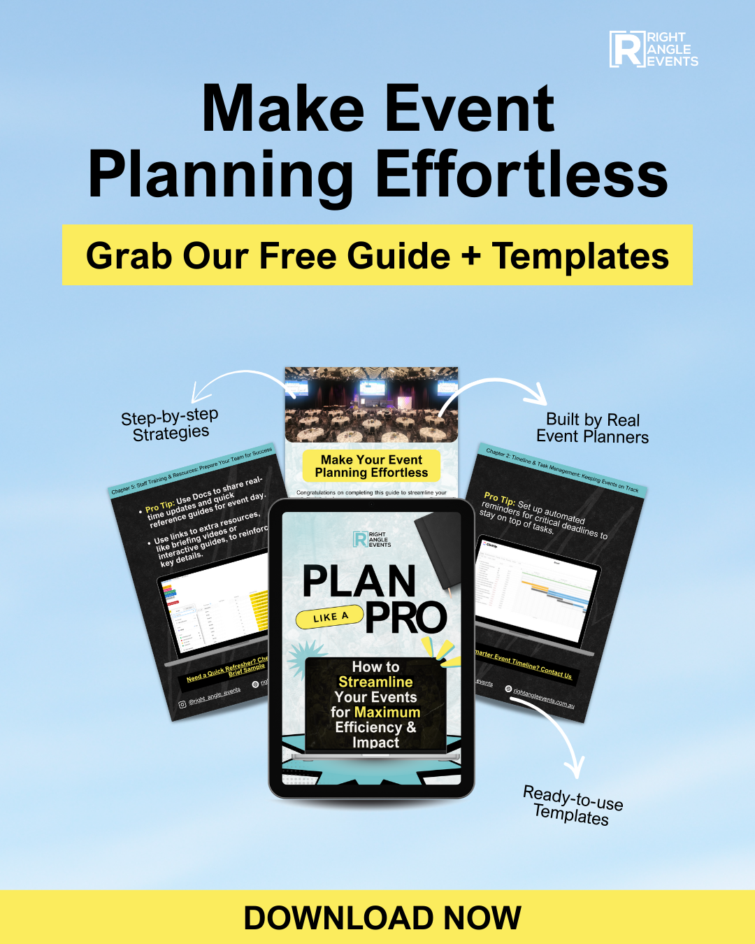 Lead Magnet (1) Plan like a Pro Guide to streamline planning and remove the headache of spreadsheets that cause stress