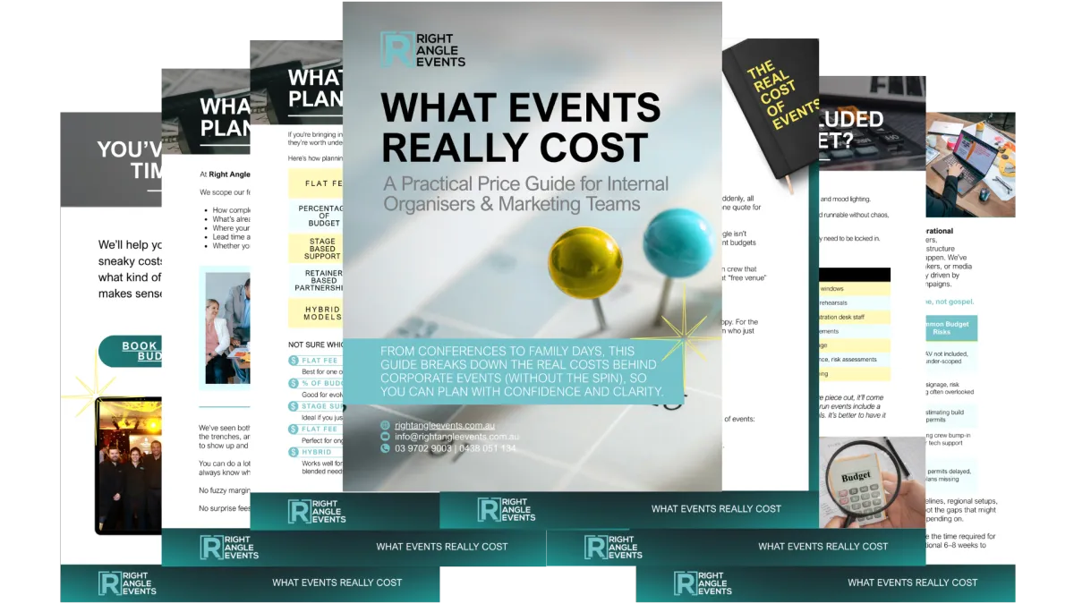 price guide image Price Guide for event planning events in Melboure, Australia